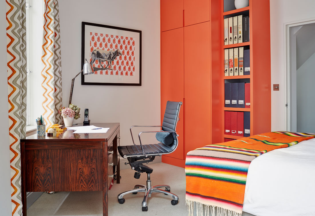 West London apartment guest bedroom and office