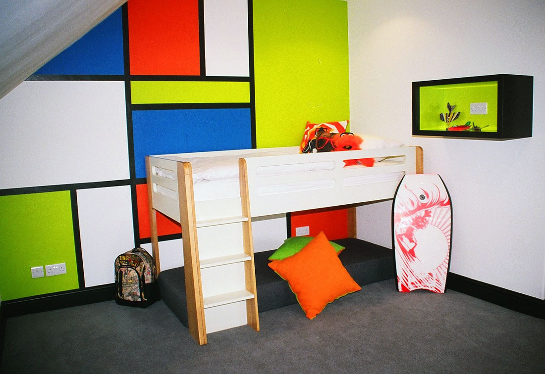 Vibrant and fun children's bedroom interior design by Suzi Searle Interiors