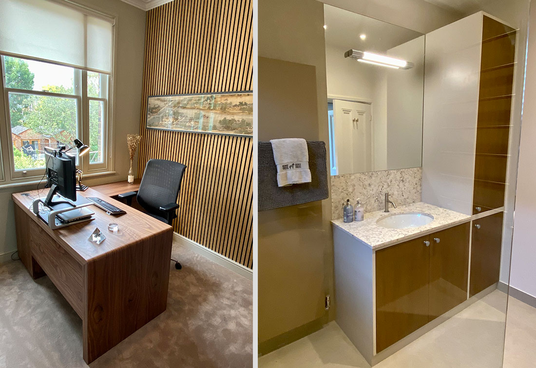 Wandsworth London interior designer - study and bathroom